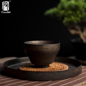陶瓷薄胎鎏金手工中式鐵釉茶盞
