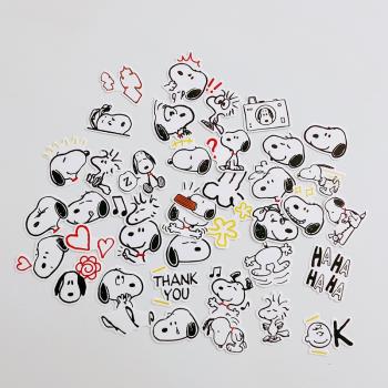 ins風韓國可愛史努比卡通防水貼紙手機殼手賬diy貼畫卡通少女裝飾