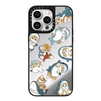 CASETi聯名MagSafe鏡面可愛貓咪鯊魚貼紙蘋果15Pro手機殼適用iPhone14ProMax 13 12 11明星同款防摔保護殼