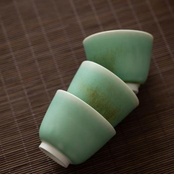 蘇打綠釉日式陶瓷茶杯功夫茶具品茗杯個人杯單杯