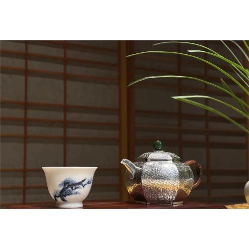 景德鎮手繪明式青花杯主人杯荷趣壓手杯茶杯茶具清上瓷園