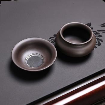 紫砂茶漏託茶濾茶葉過濾網泡茶器分離器茶隔陶瓷茶具茶杯原礦復古