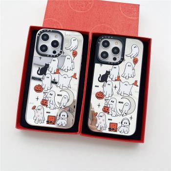 Case原版MagSafe磁吸可愛小幽靈適用iPhone15/14ProMax手機殼蘋果13Pro卡通潮牌12鏡面防摔保護套