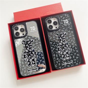 Case原版MagSafe磁吸積木熊適用iPhone15/14ProMax手機殼蘋果13Pro個性鏡面12情侶防摔11潮牌保護套