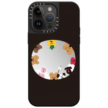 MagSafe磁吸CASETI柿子熊14promax手機殼鏡面適用iPhone13/14pro可愛小眾藝術13pro防摔11蘋果12保護套情侶14