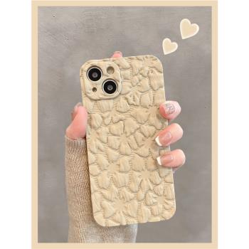 適用蘋果15手機殼iPhone14promax美拉德風創意ins花瓣13輕奢女款12小眾高階感11防摔14pro矽膠軟殼15pro新款