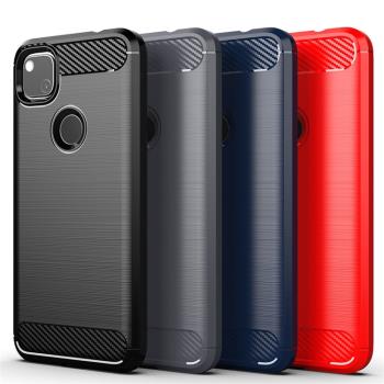 谷歌Pixel 4A手機殼 谷歌Pixel 4A 5G保護套Google碳纖維硅膠軟殼