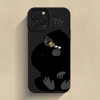 魔方猩猩適用蘋果14promax手機殼新款iphone14手機套14pro的14plus鏡頭全包14防摔pm情侶ip男女por小眾高級感