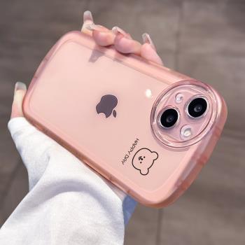 適用蘋果13手機殼新款iphone14promax的保護套plus矽膠12Pro透明可愛小熊mini高階感女創意11pm全包防摔潮por