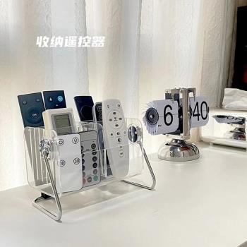 ins透明簡約風桌面收納盒多功能可疊加手機殼眼鏡雜物臥室儲物盒p