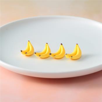 diy立體香蕉水果自制發夾樹脂