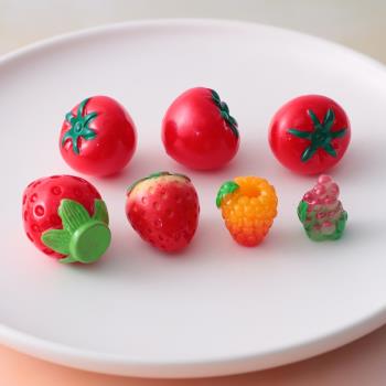 diy草莓葡萄番茄自制奶油膠樹脂