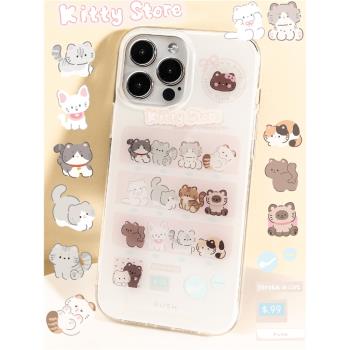 BLUELIFE Kitty Store 可愛貓咪扭蛋機愛適用iphone15promax 14蘋果13pro雙層工藝原創手機殼保護套
