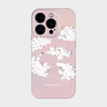 頑皮貓咪 適用iPhone蘋果16promax手機外殼新款15可愛萌寵13mini趣味14韓系ins少女心12治癒系11鏡頭全包防摔