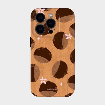 糖炒栗子 適用iPhone16promax新款手機殼15秋冬簡約個性高級感14小眾不撞款13藝術設計師華為mater70全包鏡頭