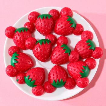 仿真大號卡通草莓水果奶油膠手機殼diy材料手工制作創意裝飾物