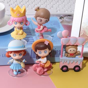可愛小女孩玩偶擺件卡通diy奶油膠手機殼材料手工制作創意裝飾