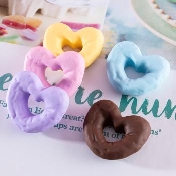 心形愛心面包圈甜甜圈奶油膠手機殼diy材料手工制作創意裝飾物