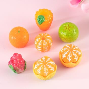 仿真橘子草莓葡萄水果系列奶油膠手機殼diy材料手工制作創意裝飾