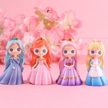 禮物卡通可愛擺件兒童女孩車擺公主粉色娃娃奶油膠手機殼diy材料