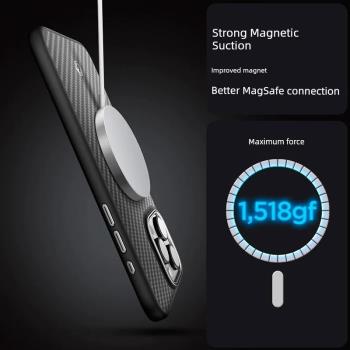 Spigen 適用于蘋果iphone15pro max凱夫拉手機殼新款15Pro磁吸保護殼碳纖維保護套防摔芳綸纖維magsafe手機套