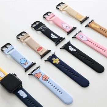韓國Romane 可愛蘋果iwatch S7 S8硅膠手表帶 applewatchs8表帶