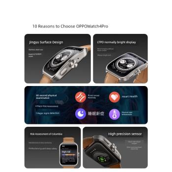 新品上市OPPO Watch4 Pro全智能手表esim獨立通信一鍵體檢專業運動健康連續心率血氧監測長續航防水