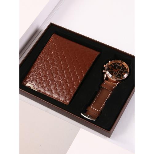 Men watch trouser belt wallet gift set 男士腰帶手表錢包套裝