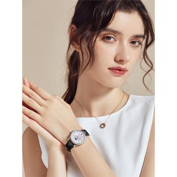瑞士iw手表女士名牌正品時尚皮帶機械手表全自動防水夜光日歷帶鉆