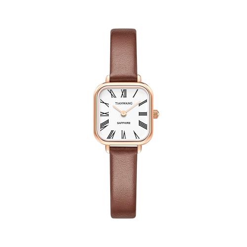 天王表復古小方表美拉德小棕表女士石英學生手表31384生日禮物