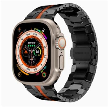 適用蘋果手表表帶iwatch ultra2表帶不銹鋼金屬se2新款小眾高級感男士鋼帶表鏈s8s7applewatchultra2表帶9代