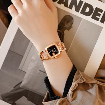 正品戲浪琴童話新款石英腕表氣質女士手表方形小表盤簡約鋼帶手表