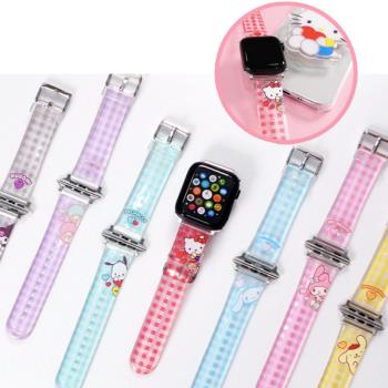 韓國三麗鷗美樂蒂庫洛米iwatch8透明手錶帶 適用apple watch9替換