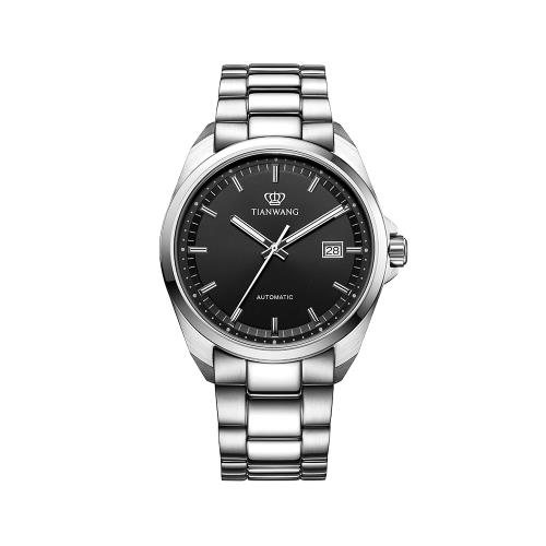 天王表官方正品夜光商務經典簡約全自動機械手表鋼帶防水男表5976