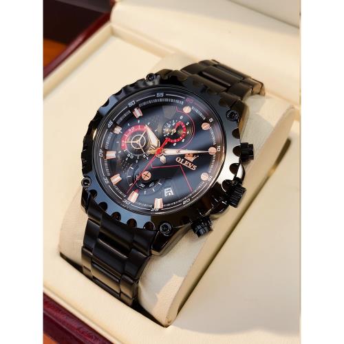 瑞士石英表自動歐利時輕奢手表男高檔大表盤防水手表潮流男表2873