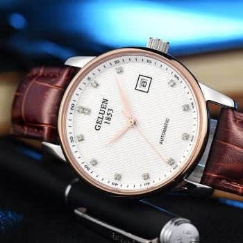防水男品牌表潮外貿皮帶手表簡約鏤空全自動機械表日本機芯時尚