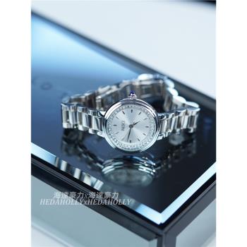 vintage中古小眾輕奢簡約大方復古金屬表盤小銀手錶禮物海達豪力