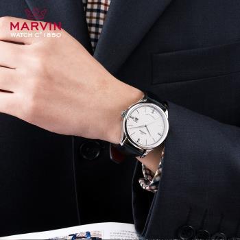 瑞士摩紋表Marvin莫爾頓系列鑲鉆時尚商務自動機械男士手表皮帶