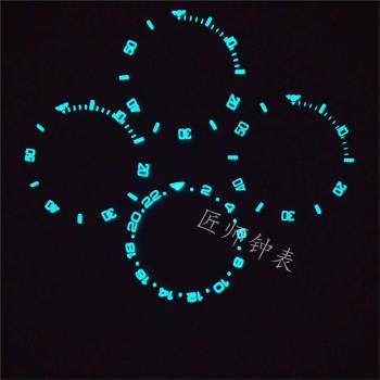 NH35A水鬼夜光陶瓷圈綠鬼SUB陶瓷圈GMT藍綠發光手表圈直徑38mm原