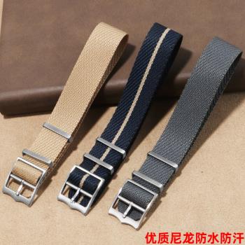 恩璽尼龍手錶帶適配NATO帝舵碧灣小紅花雪鐵納勞力士水鬼帆布20mm