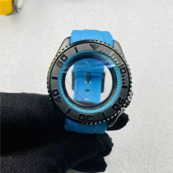 改裝NH35表殼007鮑魚潛水錶適用NH36機械表陶瓷圈PC黑殼手錶配件