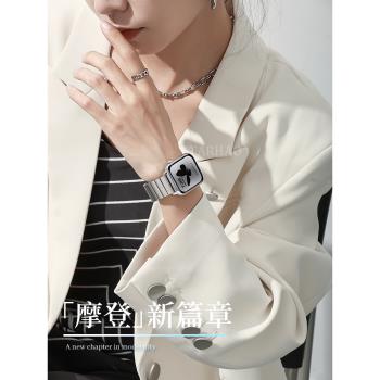 2024新款智慧手錶女士鋼帶藍芽電話多功能支付心率運動電子手環女