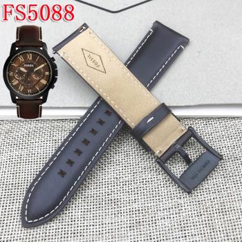 FOSSIL表帶真皮復古茶色22MM通用適配FS5088表帶男手表配件