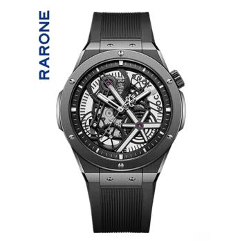 雷諾（RARONE）雙子星·X時輪全景鏤空機械手表超強夜光男士腕表