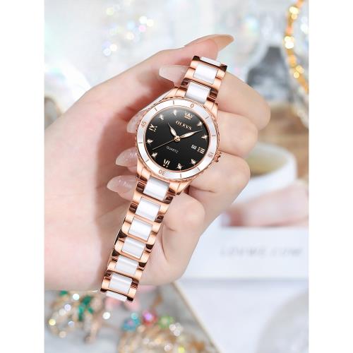 瑞士女石英表新款歐利時全自動品牌手表精致女表超薄潮流時尚9985