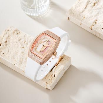 COOGI小酒桶貝殼黃石英表瑞士進口機芯女款腕表夜光防水帶鉆手表