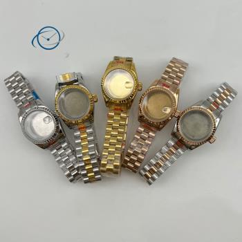 26mm表殼不銹鋼銀色間金玫金金色手表配件適合NH05 NH06機芯