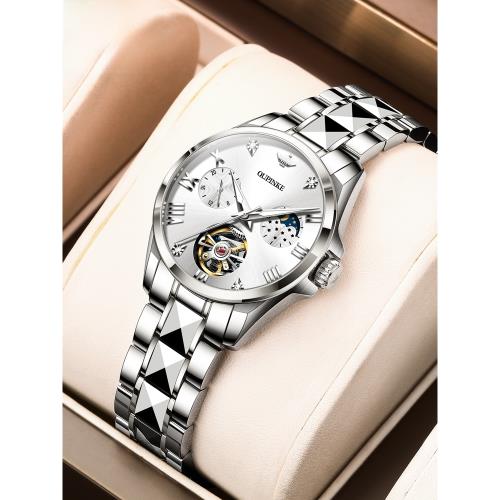 瑞士女機械表夜光歐品客旗艦店品牌十大手表新款女表精致時尚3202