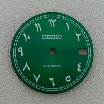 手表配件改裝太陽紋 羅馬字涂層日歷表盤 28.5mm 綠夜光 裝NH35機