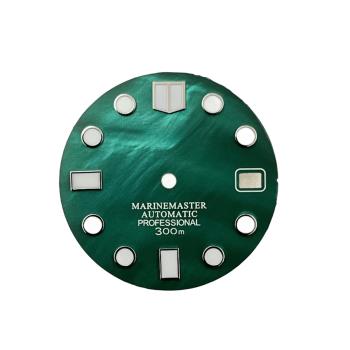 NH35A表盤 復古表面28.5mm NH36綠色夜光盤 水鬼指針 組裝表殼